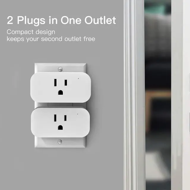 Alt view image 4 of 7 - Smart Plug, 2.4GHz 15 Amp WiFi Smart Outlet with Child Lock and Vacation Mode, Reliable WiFi Connection, Compatible with Alexa and Google Assistant, No Hub Required, Remote Control,1 Pack