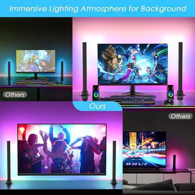 Alt view image 3 of 7 - 16.5" Smart Light Bar, RGB LED Light Bar for Room, 16 Million Colors Changing, 213 Preset & 8 Scene Modes, Dynamic Music Sync, 3 Control Modes, RGB & IC Ambient Backlight for TV, Gaming Room