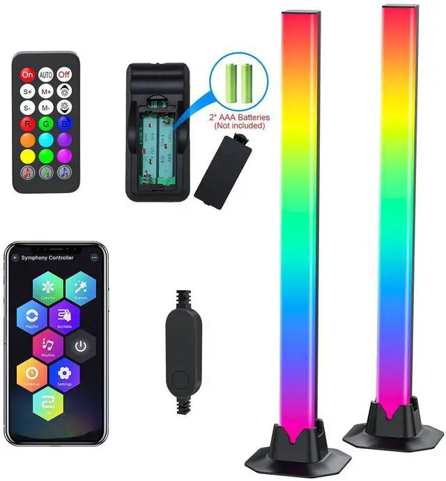 Alt view image 7 of 7 - 16.5" Smart Light Bar, RGB LED Light Bar for Room, 16 Million Colors Changing, 213 Preset & 8 Scene Modes, Dynamic Music Sync, 3 Control Modes, RGB & IC Ambient Backlight for TV, Gaming Room