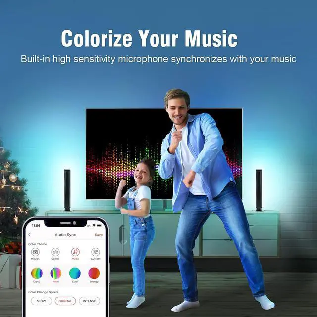 Alt view image 3 of 6 - LED Play Light Bars & Multicolor Smart WiFi Lights, 2 Pack Base Kit, Multi-Mode Support for Movies, Games, Music and More, Dynamic Audio Sync Kit Compatible with Google Home & SmartThings