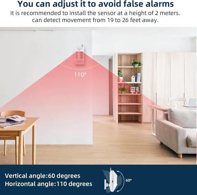 Alt view image 2 of 6 - WiFi Alarm Home Security System, 120dB Alarm System with Motion Sensor and Remote Control, WiFi Siren for Shed Garage Alarm