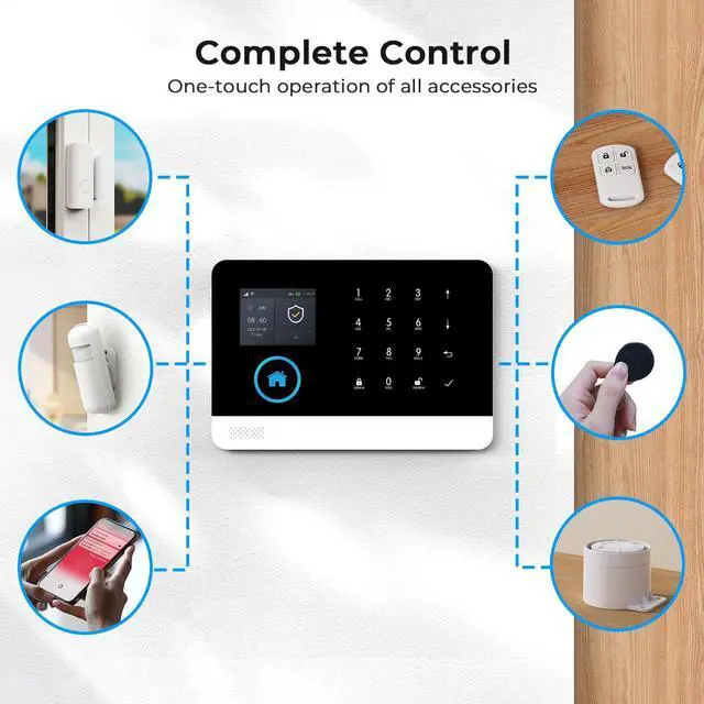 Alt view image 3 of 7 - Home Security Systems for House, Wireless Home Security Alarm System, Door/Window Sensor Motion Sensors with App Alert, WiFi+GSM 4G Home Alarm System No Subscription103-D