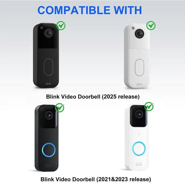 Alt view image 2 of 7 - No Drill Doorbell Mount for Blink Video Doorbell (2023 Release & 2025 Release), Anti-Theft and Weatherproof Mount for Blink Camera, Perfect for Homes and Apartments