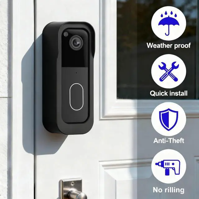 Alt view image 4 of 7 - No Drill Doorbell Mount for Blink Video Doorbell (2023 Release & 2025 Release), Anti-Theft and Weatherproof Mount for Blink Camera, Perfect for Homes and Apartments