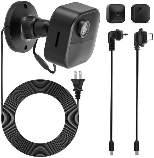 Main image of 2in1 25ft Power Cable with Adapter & Wall Mount for Blink Outdoor 4 (4th Gen) &(3rd Gen), Weatherproof Flat Charging Cable with Adjustable Outdoor Camera Mount, Flexible Placement, Replace Batteries