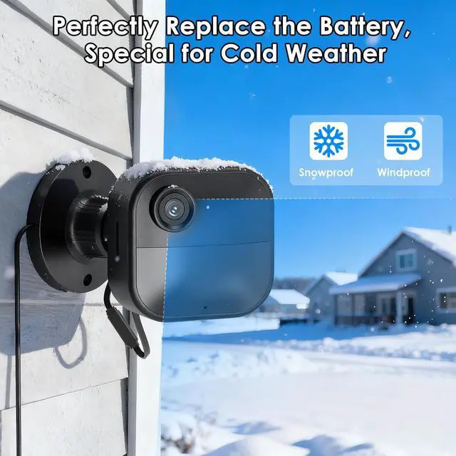 Alt view image 4 of 7 - 2in1 25ft Power Cable with Adapter & Wall Mount for Blink Outdoor 4 (4th Gen) &(3rd Gen), Weatherproof Flat Charging Cable with Adjustable Outdoor Camera Mount, Flexible Placement, Replace Batteries