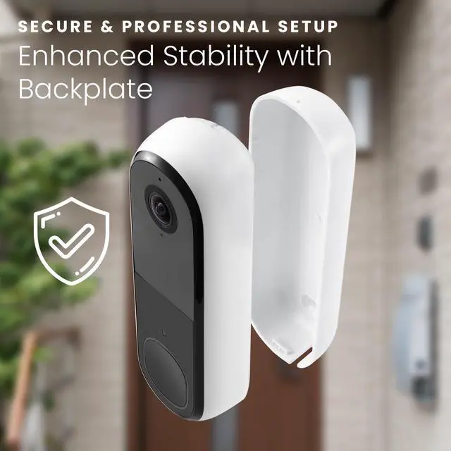 Alt view image 4 of 7 - Power Adapter (5.2V 2A) with L-Shaped USB-C Cable (26ft.) & Backplate - Compatible with Arlo Video Doorbell 2K (2nd Generation) (White) (Doorbell NOT Included)
