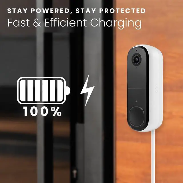 Alt view image 6 of 7 - Power Adapter (5.2V 2A) with L-Shaped USB-C Cable (26ft.) & Backplate - Compatible with Arlo Video Doorbell 2K (2nd Generation) (White) (Doorbell NOT Included)