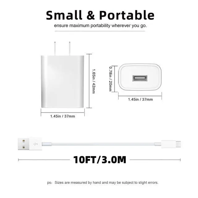 Alt view image 3 of 5 - 2 Pack Wall Charger with USB-C Charging Cable for Blink Mini 2/Blink Outdoor 4/Blink Mini 2 / 2K+, Outdoor 4, Blink Arc and Blink Arc 2K+ 10F