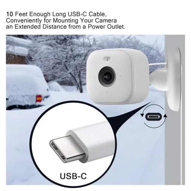Alt view image 5 of 5 - 2 Pack Wall Charger with USB-C Charging Cable for Blink Mini 2/Blink Outdoor 4/Blink Mini 2 / 2K+, Outdoor 4, Blink Arc and Blink Arc 2K+ 10F
