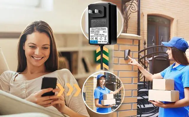 Alt view image 7 of 7 - 18V Video doorbell Power Adapter for Video Doorbell, Ring Video Doorbell Pro and Ring Video Doorbell 2,Transformer Compatible with Zmodo Smart Doorbell and Nest Hello Doorbell(16.5Ft Cord Black)
