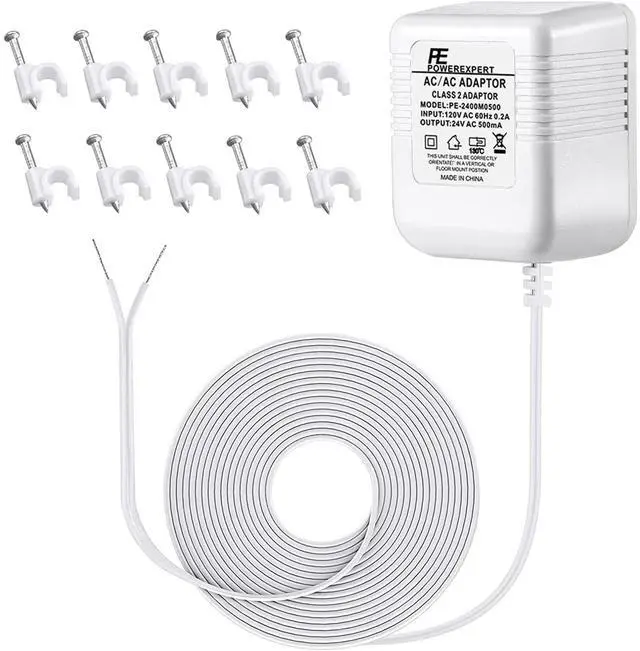 Alt view image 7 of 7 - Doorbell Transformer 24V Adapter for Ring Video Doorbell, 16.4ft Long C Wire Power Supply, Compatible with Ring, Nest Hello, Wyze and Eufy Video Doorbells