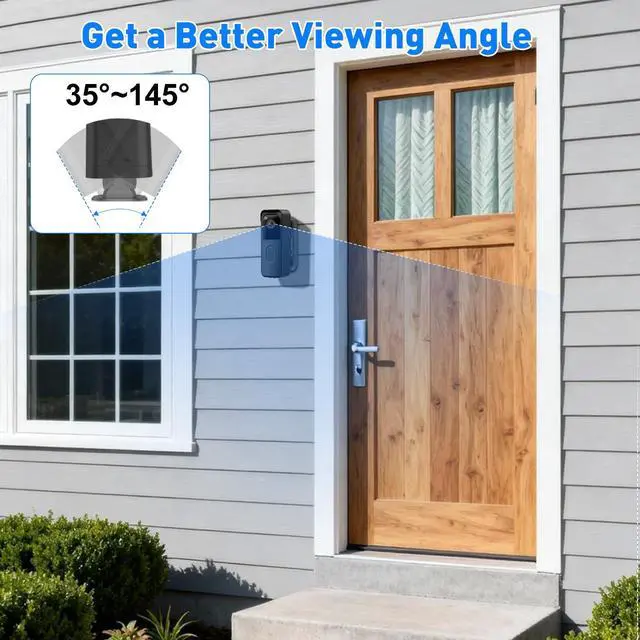 Alt view image 5 of 6 - Angle Adjustable Mount for Blink Video Doorbell 2nd Gen (2025 Release), Blink Doorbell Mount with Full Cover Protection Case, No-Drill Mounting Bracket for Doorbell Camera, Wide Viewing Range