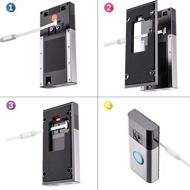 Alt view image 2 of 6 - UpgradedPower Adapter and 24.9ft/7.6m Type-C Power Charging Cable for Ring Battery Doorbell(2024 Release)Ultra-Thin Charging Cable Design, only 0.02 inches ThickNo Need to Remove The Bracket