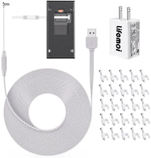 Main image of UpgradedPower Adapter and 24.9ft/7.6m Type-C Power Charging Cable for Ring Battery Doorbell(2024 Release)Ultra-Thin Charging Cable Design, only 0.02 inches ThickNo Need to Remove The Bracket
