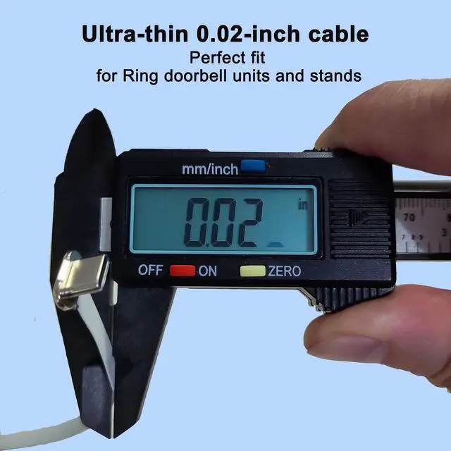 Alt view image 3 of 6 - UpgradedPower Adapter and 24.9ft/7.6m Type-C Power Charging Cable for Ring Battery Doorbell(2024 Release)Ultra-Thin Charging Cable Design, only 0.02 inches ThickNo Need to Remove The Bracket