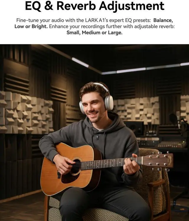 Alt view image 6 of 7 - Lark A1 Wireless Microphone for iPhone & Android, 48kHz/24-bit Studio Audio, 3-Level Noise Cancellation, 200m Range, Magnetic Mini Mic for Video Recording & Live Streaming (2TX + USB-C RX)