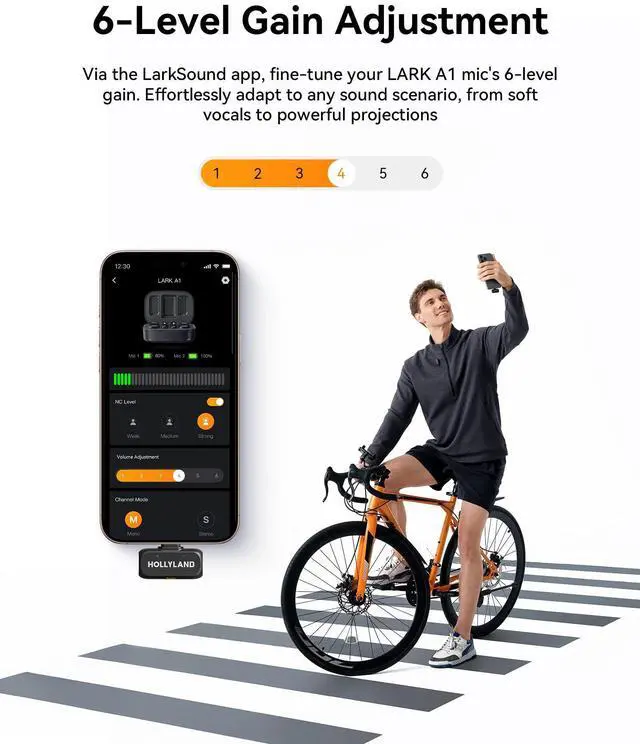 Alt view image 7 of 7 - Lark A1 Wireless Microphone for iPhone & Android, 48kHz/24-bit Studio Audio, 3-Level Noise Cancellation, 200m Range, Magnetic Mini Mic for Video Recording & Live Streaming (2TX + USB-C RX)