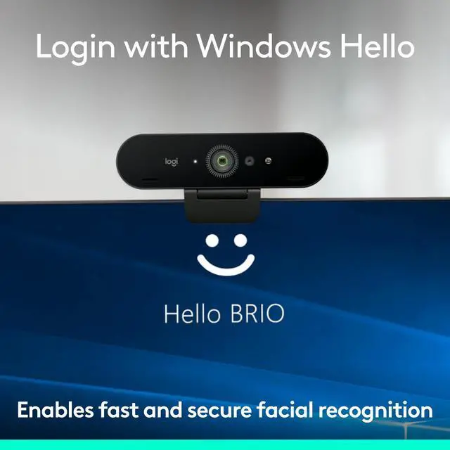 Alt view image 7 of 7 - Brio 4K Webcam, Video Calling, Noise-Cancelling mic, HD Auto Light Correction, Wide Field of View, Windows Hello Works with Microsoft Teams, Zoom, Google Meet, PC/Mac/Laptop/MacBook/Tablet