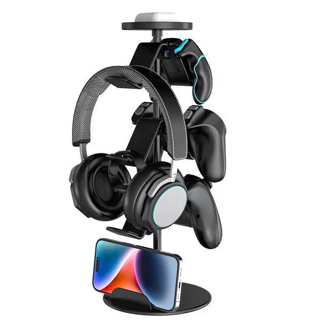 Alt view image 2 of 6 - Game Controller Stand Headphone Holder, Multi Adjustable Game Controller Headset Hanger for All Universal Gaming PC Accessories, Xbox PS4 PS5 Nintendo Switch (4 Layers)