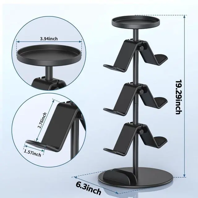 Alt view image 5 of 6 - Game Controller Stand Headphone Holder, Multi Adjustable Game Controller Headset Hanger for All Universal Gaming PC Accessories, Xbox PS4 PS5 Nintendo Switch (4 Layers)