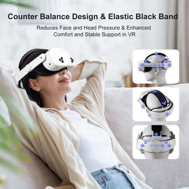 Alt view image 5 of 6 - Head Strap with Battery Compatible with Meta/Oculus Quest 3/ 3S, 10000mAh Fast Charging Detachable Battery Pack Extend 5-7H Playtime, Adjustable Elite Strap Enhanced Support & Balance in VR