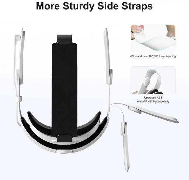 Alt view image 6 of 6 - Head Strap with Battery Compatible with Meta/Oculus Quest 3/ 3S, 10000mAh Fast Charging Detachable Battery Pack Extend 5-7H Playtime, Adjustable Elite Strap Enhanced Support & Balance in VR