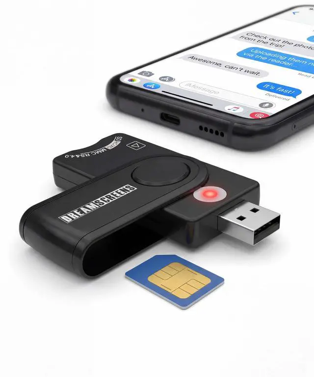 Main image of USB SIM Card Reader Multi-Media SD TF MMC with Micro and Nano SIM Adapters and SIM Editing and Text Recovery Software