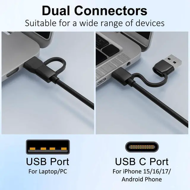 Alt view image 4 of 5 - 7 in 2 SIM Card Adapter, USB-C/USB-A Military CAC Smart Card Reader, SD/TF/SIM/PIV/M2/IC/ID/MS Pro Duo Memory Card Reader for iPhone 17 16 15/iPad/Windows/Mac/Linux