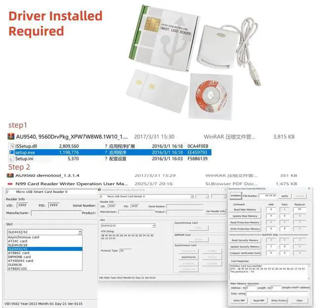 Alt view image 2 of 4 - ISO7816 Contact EMV SIM eID PC/SC USB CCID Smart IC Chip Card Reader Writer Programmer with 2pcs SLE4442 Cards + SDK Kit(Program Required) for Professional Engineer