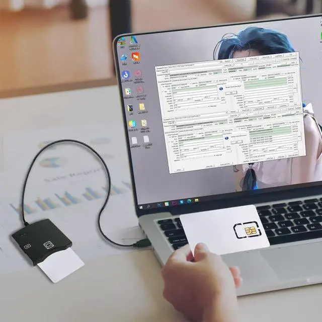 Alt view image 3 of 6 - Smart Card Reader Writer USB: CAC Card Reader for Win & OS & Linux - EMV Chip Reader Writer Programmer - 5pc Blank Programable LTE USIM 4G Card & SIM Personalize Software
