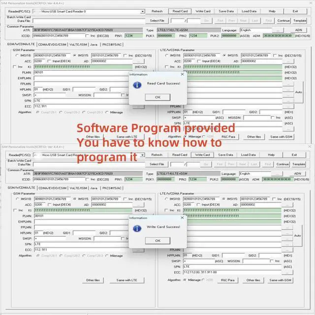 Alt view image 2 of 6 - LTE WCDMA ICCID SIM USIM 4G Secure Card Reader Writer Programmer with 5pcs Blank Programable Card + SIM Personalize Tools ONLY for Windows System by