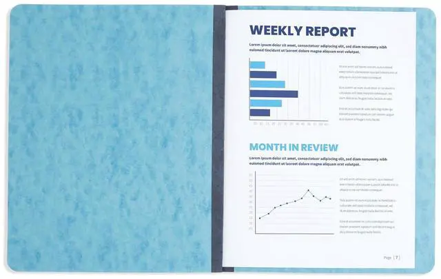 Alt view image 6 of 7 - 25 Pressboard Report Cover, Light Blue Business Report Covers, Pressboard Binder 8.5x11, Letter Size Report Binder, 25 Pack, 3'' Capacity
