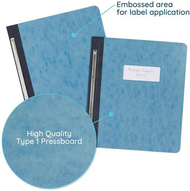 Alt view image 3 of 7 - 25 Pressboard Report Cover, Light Blue Business Report Covers, Pressboard Binder 8.5x11, Letter Size Report Binder, 25 Pack, 3'' Capacity
