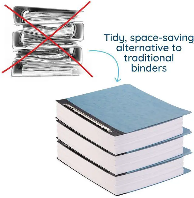 Alt view image 4 of 7 - 25 Pressboard Report Cover, Light Blue Business Report Covers, Pressboard Binder 8.5x11, Letter Size Report Binder, 25 Pack, 3'' Capacity
