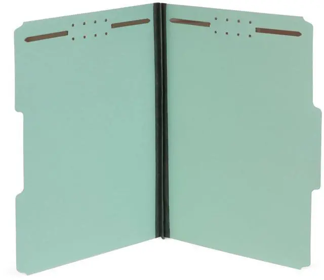 Main image of Blue Summit Supplies Pressboard File Folder, 1 Inch Expansion, Top-Tab, Letter Size, Gray/Green 25 Pack