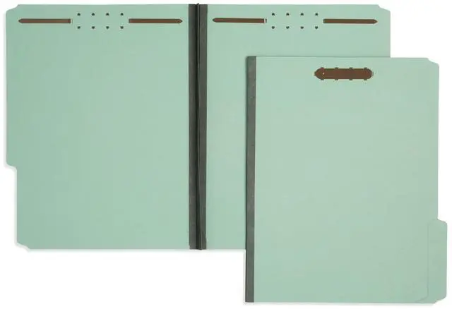 Alt view image 3 of 5 - Blue Summit Supplies Pressboard File Folder, 1 Inch Expansion, Top-Tab, Letter Size, Gray/Green 25 Pack