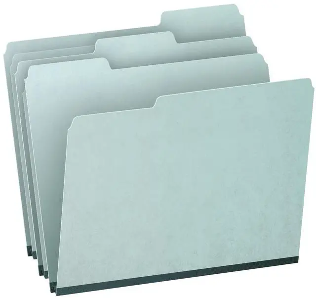 Main image of 1" Expansion Pressboard File Folders with 1/3 Cut Tab, Letter, Blue, 25/Box (9200T 1/3)