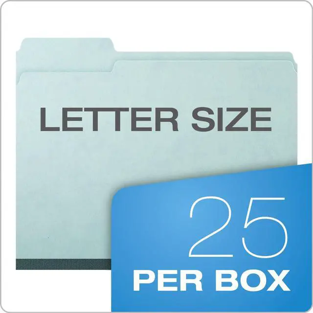 Alt view image 6 of 7 - 1" Expansion Pressboard File Folders with 1/3 Cut Tab, Letter, Blue, 25/Box (9200T 1/3)