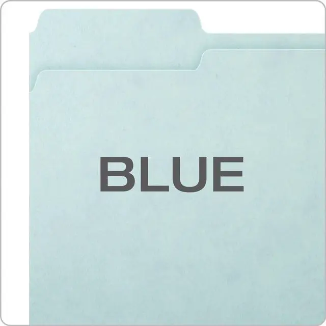 Alt view image 7 of 7 - 1" Expansion Pressboard File Folders with 1/3 Cut Tab, Letter, Blue, 25/Box (9200T 1/3)