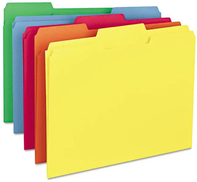 Alt view image 5 of 7 - File Folders Letter Sized, 1/3-Cut Tab, Assorted Positions, Letter Size, Assorted Primary Colors, 100 Per Box (11943)