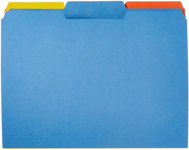 Alt view image 3 of 4 - Sturdy File Folders with Tabs for Filing and Organization, AMZ401, Letter Size, Assorted Colors, 100-Pack