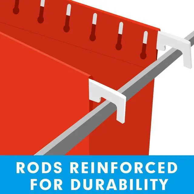Alt view image 4 of 7 - Hanging File Folders, RAZCC 60 Pack Reinforced Hanging Folders Letter Size, Designed for Bulky Files, Filing Cabinet, Adjustable Tabs, Assorted Colors