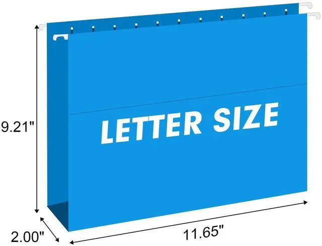 Alt view image 2 of 6 - Extra Capacity Hanging File Folders, RAZCC 30 Pack Letter Size Reinforced Hanging Folders with Heavy Duty 2 Inch Expansion for Bulky Files, Filing Cabinet, Adjustable Tabs, Assorted Colors