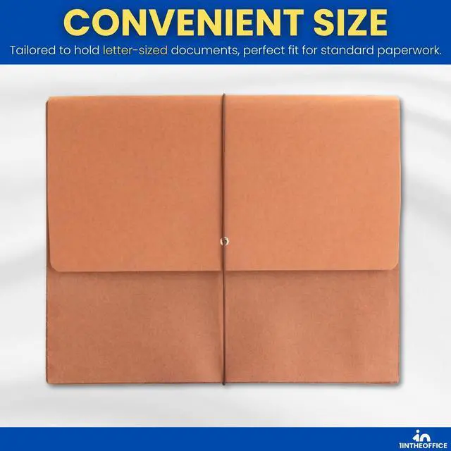 Alt view image 5 of 7 - Expanding File Folder with Flap and Cord Closure, 5-1/4" Expansion, Letter Size, Wallet Redrope, 3 Pack