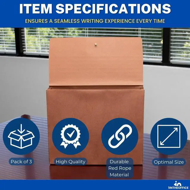 Alt view image 7 of 7 - Expanding File Folder with Flap and Cord Closure, 5-1/4" Expansion, Letter Size, Wallet Redrope, 3 Pack