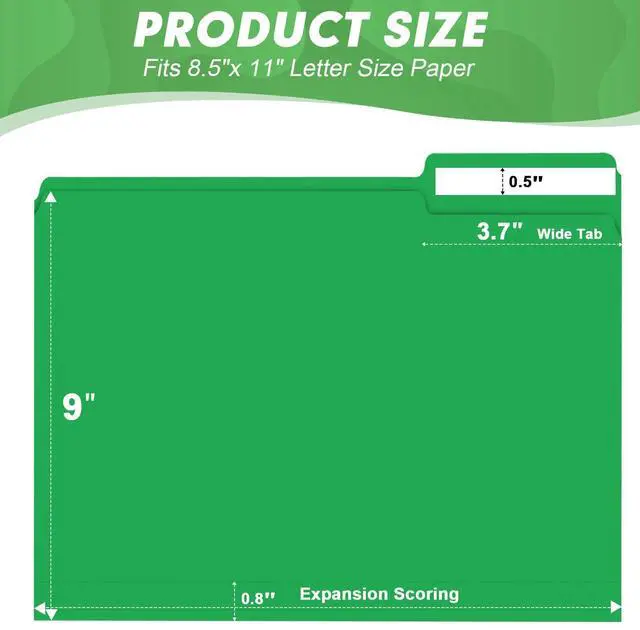 Alt view image 2 of 7 - File Folder, 120 Pack 1/3 Cut Tab File Folders, Colored File Folders Great for Organizing and Filing, Letter Size, Assorted 6 Colors