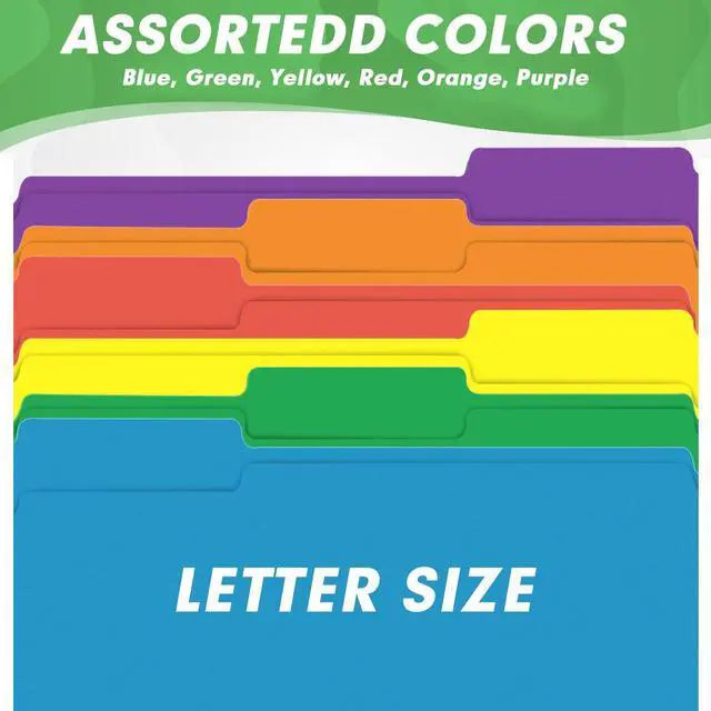 Alt view image 5 of 7 - File Folder, 120 Pack 1/3 Cut Tab File Folders, Colored File Folders Great for Organizing and Filing, Letter Size, Assorted 6 Colors