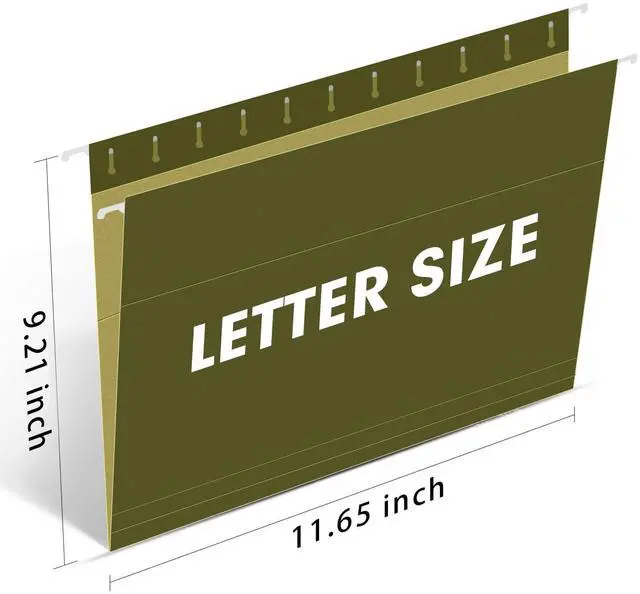 Alt view image 2 of 7 - Hanging File Folders, 60 Pack Reinforced Hanging Folders Letter Size, Designed for Bulky Files, Filing Cabinet, Adjustable Tabs, Green