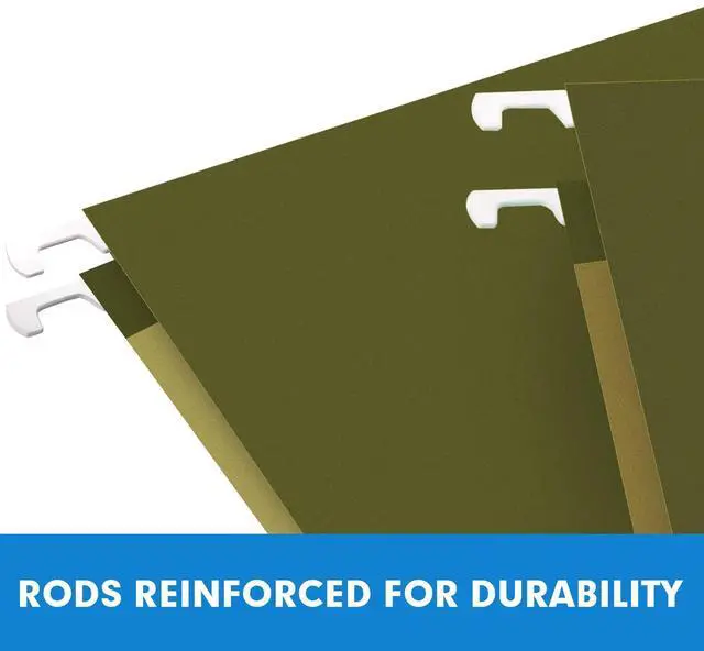 Alt view image 3 of 7 - Hanging File Folders, 60 Pack Reinforced Hanging Folders Letter Size, Designed for Bulky Files, Filing Cabinet, Adjustable Tabs, Green